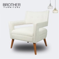 New products in 2020 Modern office furniture reception room white single sofa accent chair fabric